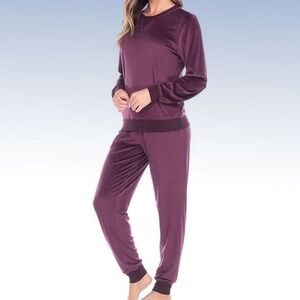 Sonoma Honeydew Women's 2 Piece Super Soft Fleece Lounge PJ Set Wildberry Medium